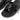 Women All Black Crystal-Buckle Leather Cross Slides