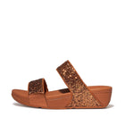 Women Light Tan Glitter Slides