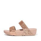 Women Rose Gold Glitter Slides