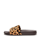 Women Leopard Print Hair-On Leather Slides