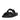 Women All Black Two-Bar Buckle Slides