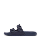 Women Midnight Navy Two-Bar Buckle Slides