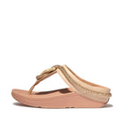 Women Stone Beige  Crystal-Cord Leather Toe-Post Sandals