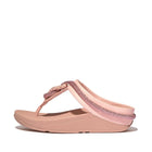 Women Pink Salt  Crystal-Cord Leather Toe-Post Sandals