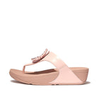 Women Pink Salt  Crystal-Circlet Leather Toe-Post Sandals