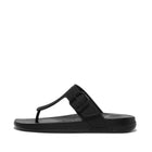Women All Black Adjustable Buckle Flip-Flops