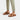 Women Light Tan Leather Flatform Cross Slides