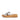 Women Silver Metallic Leather/Cork Flatform Cross Slides