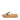 Women Platino Metallic Leather/Cork Flatform Cross Slides