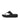 Women All Black Leather Flatform Toe-Post Sandals