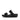 Women Black Adjustable Leather Slides