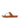 Women Light Tan Rubber-Buckle Leather Toe-Post Sandals