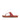 Women Dusky Red Rubber-Buckle Leather Toe-Post Sandals