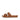 Women Light Tan Rubber-Buckle Two-Bar Leather Slides