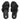 Women All Black Rubber-Buckle Two-Bar Leather Slides