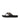 Women Black Rubber-Chain Leather Toe-Post Sandals