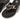 Women Black Rubber-Chain Leather Toe-Post Sandals