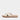 Women Stone Beige Leather Cross Slides