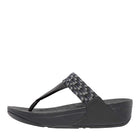 Women Black Mix Art-Webbing Toe-Post Sandals