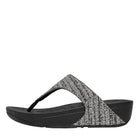 Women Black Mix Shimmerweave Toe-Post Sandals