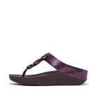 Women Metallic Mauve Wine Bead-Circle Metallic Toe-Post Sandals