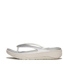 Women Silver Relieff Metallic Recovery Toe-Post Sandals