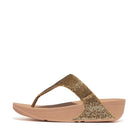 Women Old Gold  Glitterball Toe-Post Synthetic Leather & Textile Sandals