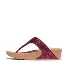 Women Metallic Wild Raspberry  Glitterball Toe-Post Synthetic Leather & Textile Sandals