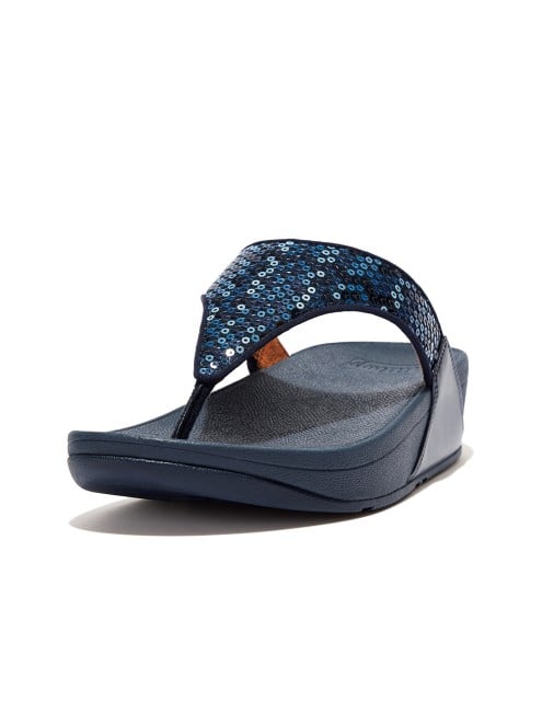 Buy LULU SEQUINED TOE-POST SANDALS Blue-navy Casual LT Chappals 228-401 ...
