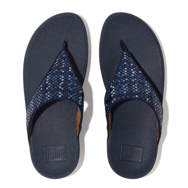 Buy LULU SEQUINED TOE-POST SANDALS Blue-navy Casual LT Chappals 228-401 ...