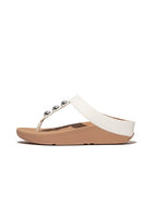 Women Urban White  Mirror-Dome Leather Toe-Post Sandals