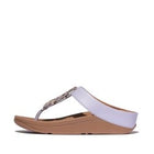 Women Cool Lilac  Crystal-Chain Leather Toe-Post Sandals