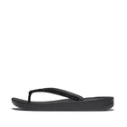 Women All Black Multi-Crystal Ergonomic Flip-Flops