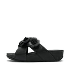 Women Black Premium Vegan Leather  Slides