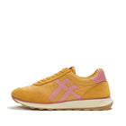 Womens Yellow Fabric Suede Sneakers
