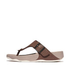 Men Moka-Brown   Buckle Tumble-Leather T-Post Sandals