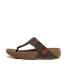Men Chocolate Brown Leather Flip Flops