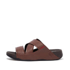 Men Cappuccino  Embossed-Leather Slides