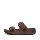 Men Cappuccino  Embossed-Leather Slides