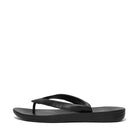Men All Black Ergonomic Leather Flip-Flops