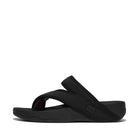Men Black/Neon Orange  Water-Resistant Perf Toe-Post Sandals