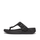 Men Black   Buckle Weave Leather Toe-Thongs