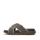 Men Light Grey Polyester  Slides