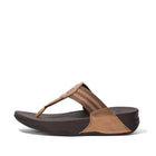 Women Bronze Webbing Toe-Post Sandals
